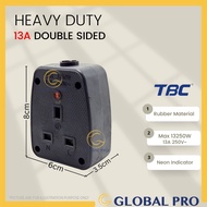 TBC Heavy Duty Dual Rubber Switch 13A / 15A Socket Head Anti Break Socket Double Sided Socket Indust