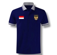 Kaos Polo Garuda Indonesia Lengan Pendek - Polo Shirt Casual Seragam dengan Logo Garuda dan Bendera