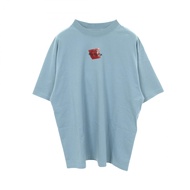 【二手】BALENCIAGA短袖T卹，飾有膠帶Logo，764235，藍色，純棉，男女通用，全新未使用