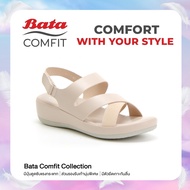 Bata COMFIT รองเท้าเพื่อสุขภาพ Comfortwithstyle  รองเท้าเสริมส้น 1.5 นิ้ว รองเท้ารัดส้น รองเท้าใส่สบาย นุ่ม ไม่ลื่น สำหรับผู้หญิง สีเบจ 6618483