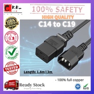 High Quality C14 to C19 1.5MM 16AWG Power Cord l C14 Male Plug to C19 Female PDU Socket Server Power