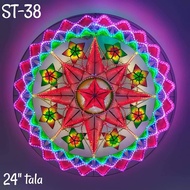 RED GREEN Capiz Parol with Pure LED lights from Pampanga size 24