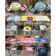 Foldable Kids Study Table With Chair Cartoon Desk Ergonomic Tables And Chair For Kids