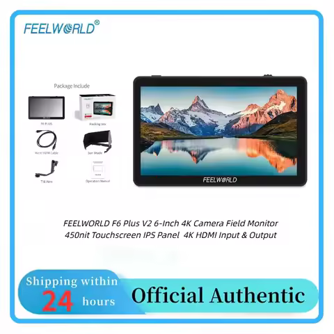 FEELWORLD F6 Plus V2 6 Inch 1080P IPS Touch Field Monitor Waveform RGB Histogram Focus Peaking Compa