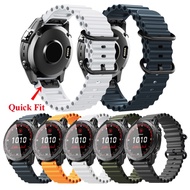 22mm 26mm High Quality Ocean Soft Silicone Waterproof Strap Quick Fit Band For Garmin Fenix 7 7X Pro 6 6X 5 5X Plus 3 HR 2 Forerunner 965 955 945 935