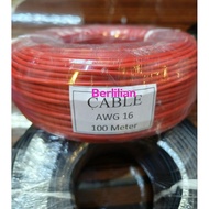 MERAH 16Awg Stranded Cable 100m Long RED 16 Awg Stranded Pure Copper Cable/