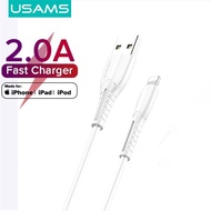 USAMS Lightning สายชาร์จเร็ว，สายชาร์จไอโฟน Fast Charging Cable Length:1M For Iphone 6/6s/7/8/X/Xs/XR/11/11Pro