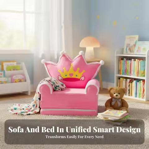 Creature Flip-Open Sofa plushh & Soft Toddler Couch Comfortable Foam Lightweight for children, Paren