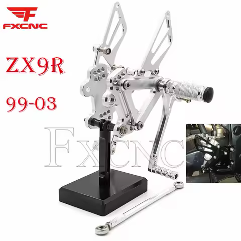 For KAWASAKI ZX9R ZX9R 1999-2003 Motorcycle Footrest Rearset Footpeg Rear Adjustable Aluminum 3D Mot