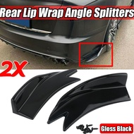 Rear Bumper Spoiler Lip Canard Splitter Diffuser Universal Body Kit Gloss Black