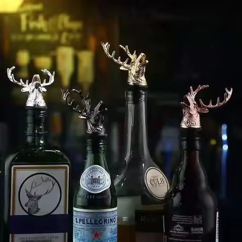 Deer Head Pourer Detachable Oil Wine BottlePourer Cap Spout Stopper Mouth Dispenser Bartender Kitche