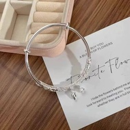 银手镯 足银999.9两世欢祥云手镯实心时尚古风手环女友闺蜜礼物Silver Bracelet Full Silver 999.9 Eternal Happiness20250611