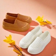 白色網面厚底涼鞋女 軟底舒適護士鞋 媽媽工作洞洞鞋 透氣平底散步鞋- 白色 36