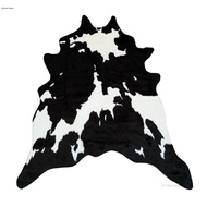 Simulation Cow Carpet Black & White Faux Plush Fur Area Rug for Living Rooms Bedrooms JS-013-MY