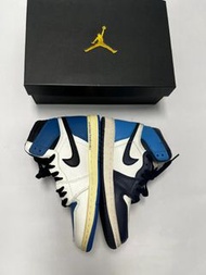 Travis Scott x Fragment x Jordan Air Jordan 1百搭減震防滑男女同款藍白黑