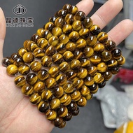 Jingde Jewelry 7A Natural Yellow Tiger Eye Bracelet Men Women Style Tiger Eye Stone Round Bead Brace