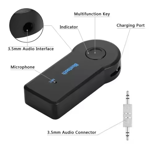 Aux Car Wireless Bluetooth 5.0 Receiver Adapter 3.5mm Jack for Car Music Audio A2dp Headphone Conver