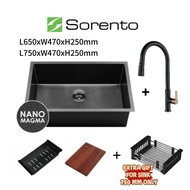NEW💥SORENTO NANOMAGMA TEXTURE STAINLESS STEEL 304 KITCHEN SINK 650MM/750MM