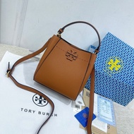 TB BAG Tory New European and American simple casual lychee leather solid color bucket bag shoulder bag crossbody handbag for women Burch