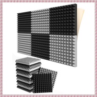 R1(MYRG) 12 Pack Self-Adhesive Sound Proof Foam Panels 2x12x12 Inch Pyramid Design Acoustic Foamfor 