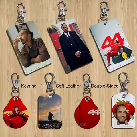 red 44 Racing Lewis Hamilton Keychain Holder Suitable For Subway Bank Bus Card Case Badge Holder Wal