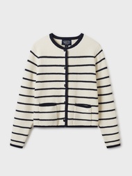 WHOAU Áo Len Stripe Button Outer Cardigan_WHCKF1251F