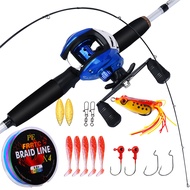Malaysia Stock FRRTC Fishing Set Batang Pancing Set 2 Section Casting Fishing Rod and Baitcasting Fi