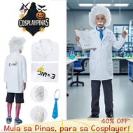 Halloween Buwan Ng Wika Scientist Physicist Einstein Costume for Kids Boy Girl Career Wig Cosplay