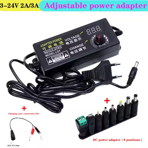3-24V adjustable AC to DC power supply 3V 9V 12V 15V 18V 24V 2A 3A power adapter Universal With volt