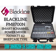 BLACKLINE & EZITECH PM8700N 700w x2 Briefcase Type Smart 8 Channel Powered Mixer ( PM-8700N / PM8700