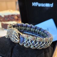 Paracord Bracelet Bear's Paw solid brass claps