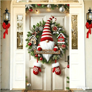 Multipurpose Polyester Santa Claus Door Banner - 1 Piece, Christmas Holiday Hanging Decoration For G