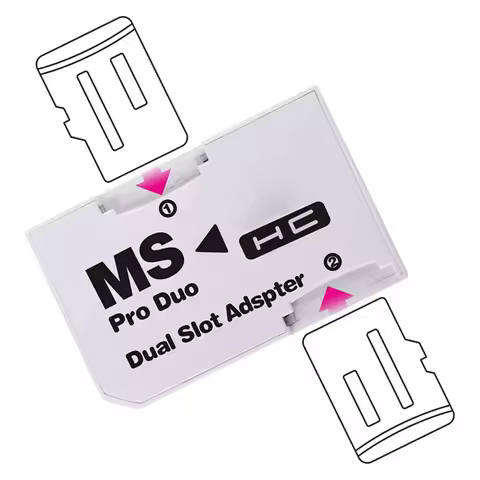 Dual Slot TF Flash Card to Memory Stick MS Pro Duo Adapter for PSP 1000/2000/3000 Converter CR5400 G