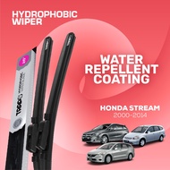Trapo Hydrophobic Silent Wiper Honda Stream Facelift / Pre Facelift / RN6 (2000-2014) Water Repellin