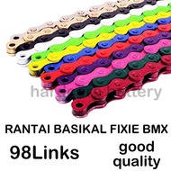 Bicycle Chain many Colour Rantai Basikal chrome pelbagai Warna Fixie BMX MTB bike 98 Links anti rust