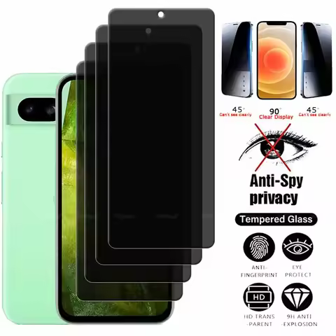 4Pcs For Google Pixel 8A Glass Google Pixel 8A Tempered Glass 9H HD Privacy Anti-Spy Cover Glue Scre