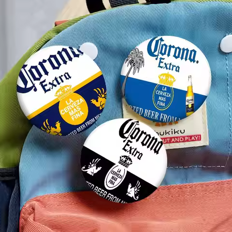 C-Corona E-Extra Beer New Brooches Soft Button Pin Funny Silly Gnarpy on A Skateboard Meme Badge Gam