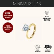 MINIMALIST LAB Sterling Silver Amoura Eternal Brilliance Heart Cut Adjustable Ring | Cincin Perak Am