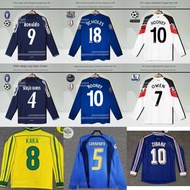 Retro jersey long sleeve football uniform Beckham Zidane Messi C Ronaldo France national team unifor