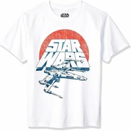 a,mber's Unisex Star Wars Vintage Inspired Classic Logo, X-Wing Fighter Boy's T-shirt