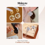 Shinyte Official Store Premium Aurora Crystal Hoop Party Earrings Fashion Accessories Wanita