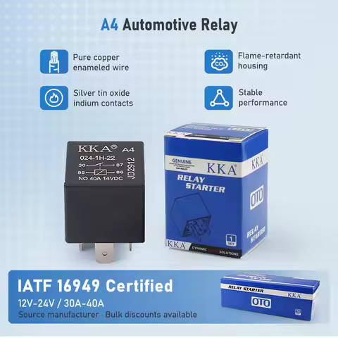 [10pcs/Pack] KKA-A4 12V/24V 4pin/5pin Universal 40Amp Automotive Relay, Bosch Style Car Relays for C