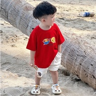 (SUMMER COLLECTION) RED T-SHIRT WITH GLASS SUMMER Loose Form Boxy 100% Cotton 2C
