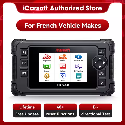 iCarsoft FR V3.0 Special for French and Italia Vehicle Makes, 40+ Service Functions, Car Scanner Dia