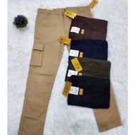 Seluar slack cargo 6 pocket slim fit stretch / cargo pants / seluar slack kargo