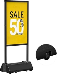 Koov Heavy Duty Sign Holder Stand, 24"x36" Poster Stand with Water-Fillable Base & Wheels, Aluminum 