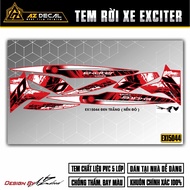Tem Exciter 150 Mẫu Malaysia Mới | EX15044 | Team Decal Rời Hình Dán Xe Máy Ex150 Xanh Đỏ Đen Trắng 