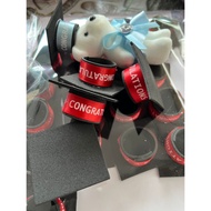 Degree Hat (Red Doll Size 5*20.5*3 Cm.) Graduation Used For Arranging Bouquets Flowers Graduates