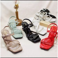 IRANA - Sandal Hak Tahu Kaca/Hils Wanita Sepatu Hak Tali/Sandal Hak Murah/Hils Hak Tahu/