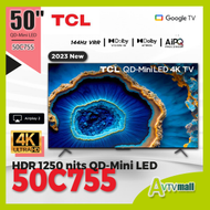 TCL 50"50C755 4K QD-Mini LED 高清智能電視 送藍牙耳筒+藍牙喇叭(2023)